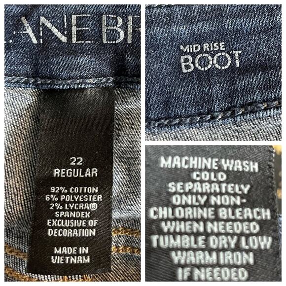 Lane Bryant Plus Women's Jeans Mid Rise Boot Cut Mid Rise Dark Wash Size 22 - Picture 6 of 8